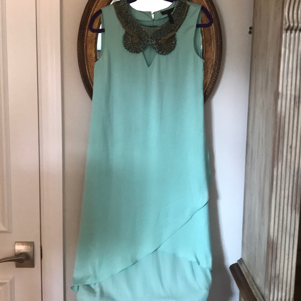 BCBG silk Midi- seafoam green